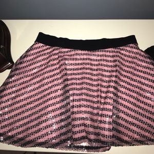 pink and black sparkly skirt